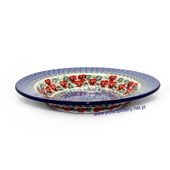 Talerz obiadowy na zupę Ø24cm dek. 2538X Czerwone Bratki